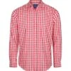 Gloweave Mens Oxford Check Long Sleeve Shirt - Red -Bisley Shop 1710L RED MED