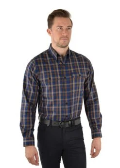 Thomas Cook Mens Mansfield Thermal Check Double Pocket Shirt
