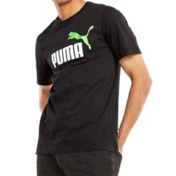 Puma Mens Essential 2 Colour Logo Tee -Bisley Shop PUMAEssentials 2ColourLogoTee BlackGreenFlash 3 430x 1aa6a3f7 119f 43b7 ad6b 15eabf7cd2ce