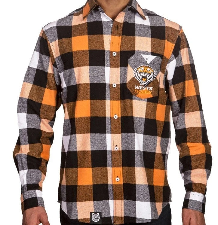NRL Wests Tigers 'Lumberjack' Flannel Shirt 3 NRL Wests Tigers 'Lumberjack' Flannel Shirt