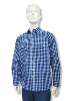 BIsley Mens Long Sleeve Medium Check - Royal