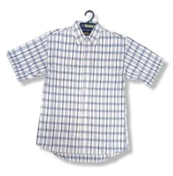 Bisley Mens Short Sleeve Large Check - Navy