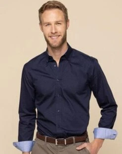 Gloweave Mens Bradford Fine Oxford Long Sleeve Slim Fit Shirt