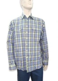 Bisley Mens Winterweight Medium Check Royal Shirt