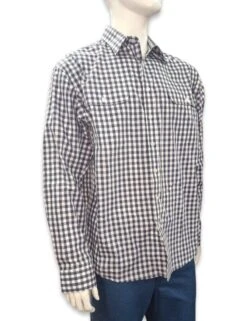 Bisley Mens Medium Check Brown Shirt