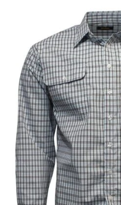 Bisley Mens Small Check Light Blue Shirt