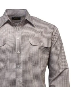 Bisley Mens Medium Check Maroon Shirt