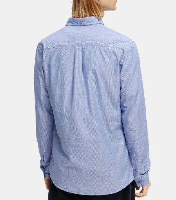 Scotch & Soda Mens Slim Fit Striped Cotton Popli 4 Scotch & Soda Mens Slim Fit Striped Cotton Popli - Image 2