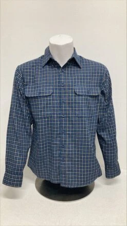 Bisley Mens Winterweight Brushed Medium Check Dark Navy Shirt