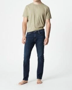 Mavi Mens Jake Slim Leg Dark Used Brushed Feather Blue Jeans