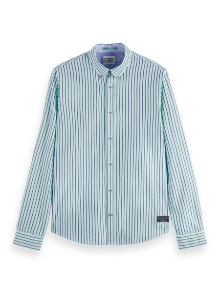 Scotch & Soda Mens Slim Fit Striped Cotton Popli 6 Scotch & Soda Mens Slim Fit Striped Cotton Popli - Image 4